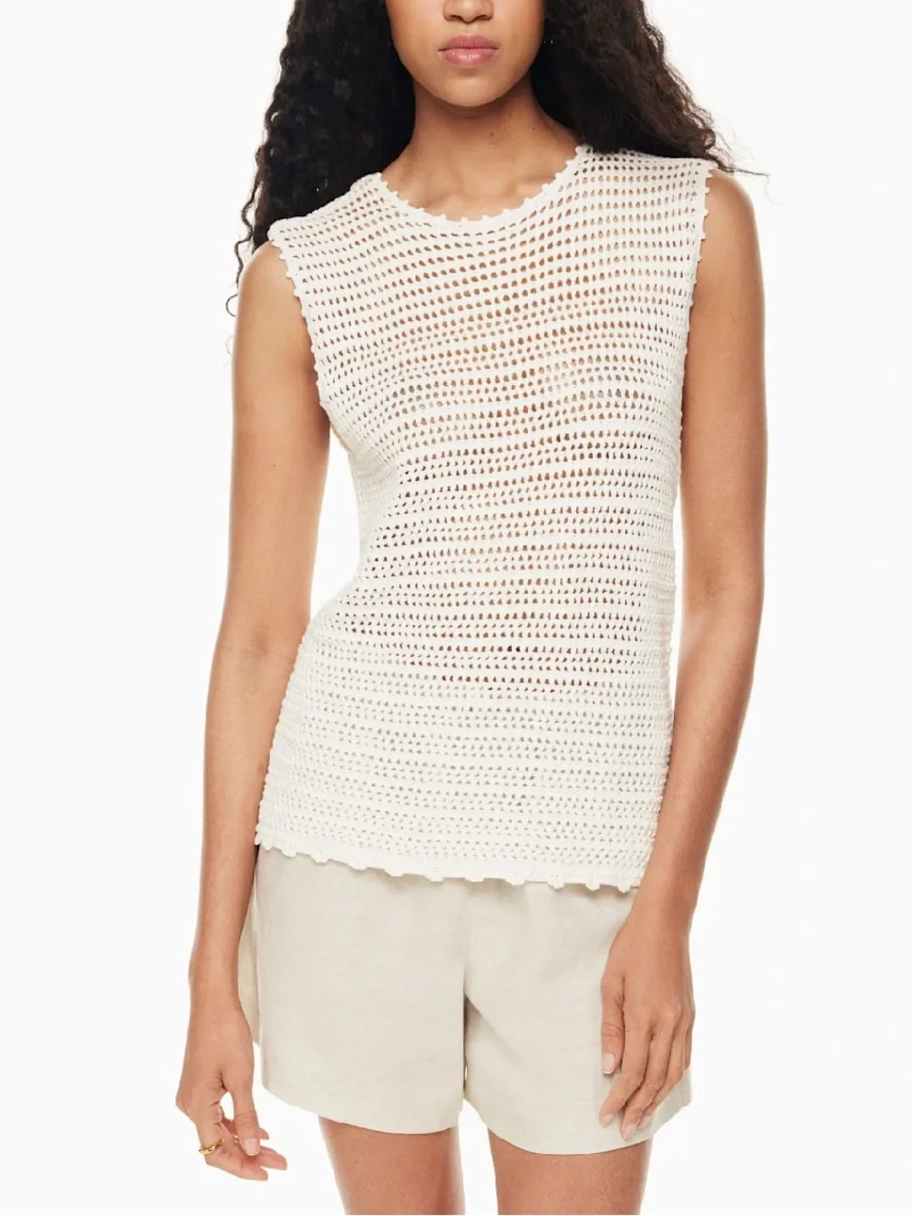 Wilfred Ivory Crochet Peek Top